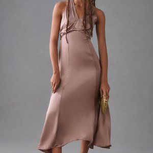 By Anthropologie Silk V-Neck Dress